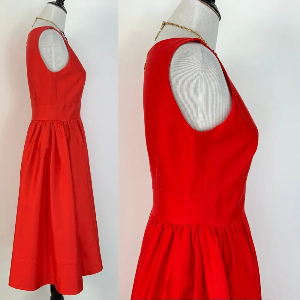 Kate Spade New York Red Heridage Silk Dress Party Wedding Prom Sz 8 - Picture 7 of 16